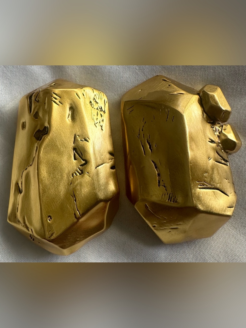 ✨Saint Laurent Gold-Tone Chunky Geo Statement Earrings
